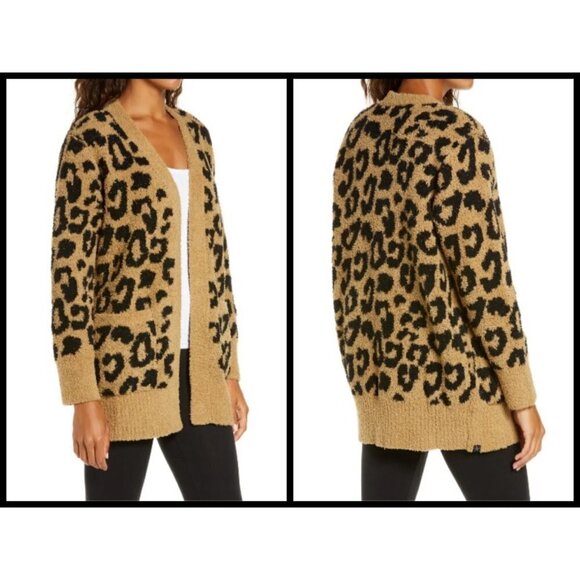💕BAREFOOT DREAMS💕 CozyChic Leopard Cardigan (M) - Picture 2 of 16